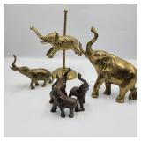 Lot of Brass Elephants