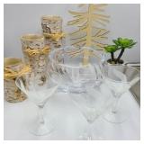 Lot of Stemware & Tree Decor