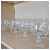 Set of 10 Matching Crystal Stemware Glasses