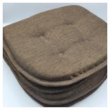 Set of 4 Matching Brown Seat Cushions