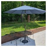 Wrought Iron Table & 2 Chairs w/ Umbrella Wrought Iron Table & 2 Chairs w/ Umbrella