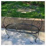 Matching Wrought Iron Garden Bench Matching Wrought Iron Garden Bench