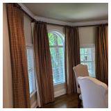 Lot of Four 73' x 98' Silk Curtains w/ Rods Lot of Four 73' x 98' Silk Curtains w/ Rods