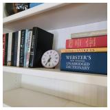 Shelf of Books w/ Clock & Webster's Dictionary Shelf of Books w/ Clock & Webster's Dictionary