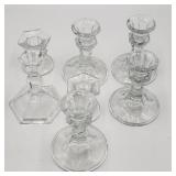 Lot of Glass Candleholders Lot of Glass Candleholders