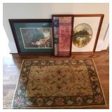 Lot of Art w/ Small Rug Lot of Art w/ Small Rug