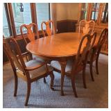American Drew Oak Table & 6 Chairs