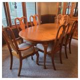 American Drew Oak Table & 6 Chairs