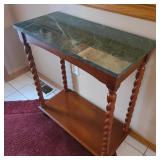 Small Modern Green Faux Marble Top Table