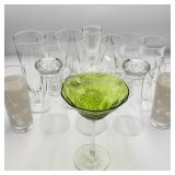 Lot of Glassware w/ Venetian Style Green Goblet