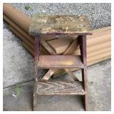 Vintage Small Wood 2 Step Ladder