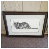 14" x 21" Gary W. Wade Cat Sketch Art