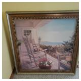 33" x 33" Framed Beach Scene