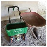 Wheelbarrow & Seeder Lot