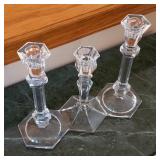 Lot of 3 Crystal Candle Holders