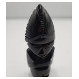 Carved Obsidian Ethnic Figure