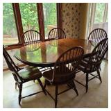 Vintage Table w/ 6 Hoopback Chairs