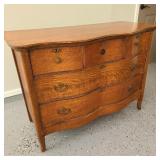 Antique Serpentine Oak Dresser