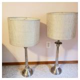 Set of Two Modern Speckled Glass Lamps