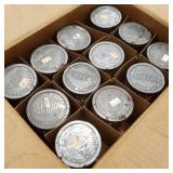 Box of vintage Glass Snuff Jars