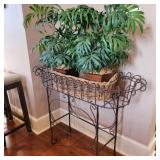 Wrought Iron Planter w/ Basket & Faux Plant Wrought Iron Planter w/ Basket & Faux Plant