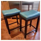 Pair of Blue Barstools Pair of Blue Barstools