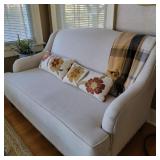 Modern Bassett High Back Settee / Sofa w/ Pillows Modern Bassett High Back Settee / Sofa w/ Pillows