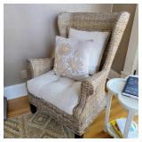 Pier 1 Wicker Armchair w/ Accent Pillows Pier 1 Wicker Armchair w/ Accent Pillows
