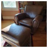 Bassett Leather Armchair w/ Ottoman Bassett Leather Armchair w/ Ottoman