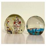 2 Glass Paperweights