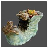 Boot Planter w/Frogs