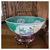 Vintage 8" Chinoserie Bowl on Stand