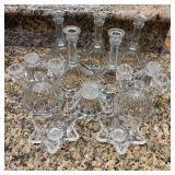 Lot of Glass Candlesticks