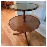 Vintage Two Tier Pie Crust Table