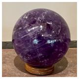 Amethyst Colored Orb on Ring Stand