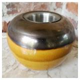 4" Pottery Candle Holder w/ Insert