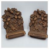 Vintage Acorn Bookends