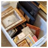 Clear Tub of Picture Frames