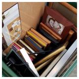 Tub of Picture Frames w/ Corkboard