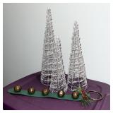 3 Wire Christmas Trees w/ Jingle Bell Strip