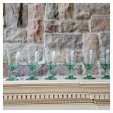 Set of 6 Libbey Sirrus Green Water Goblets