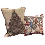 2 Tapestry Christmas Pillows