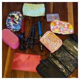 Cosmetic Bags & Straightener Lot