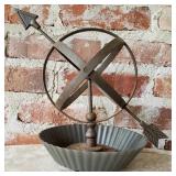 Metal Globe & Arrow Decor