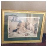 Framed Child & Dog Art