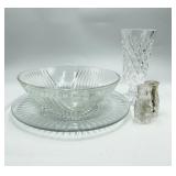 Crystal Vase, Bowl, Plate