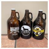 3 Brown Brewery Gallon Bottles