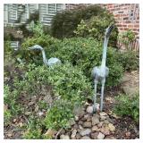 Pair of Metal Cranes