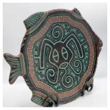 Brazilian Fish Motif Pottery Plate