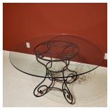 Iron Scroll Glass Top Table